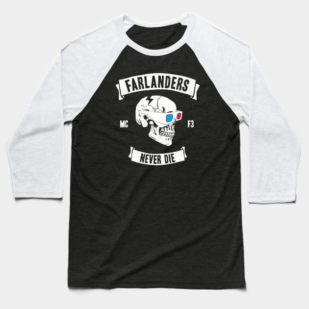 Farlander Biker Club (Front Print) Baseball T-Shirt by Far Lands or Bust